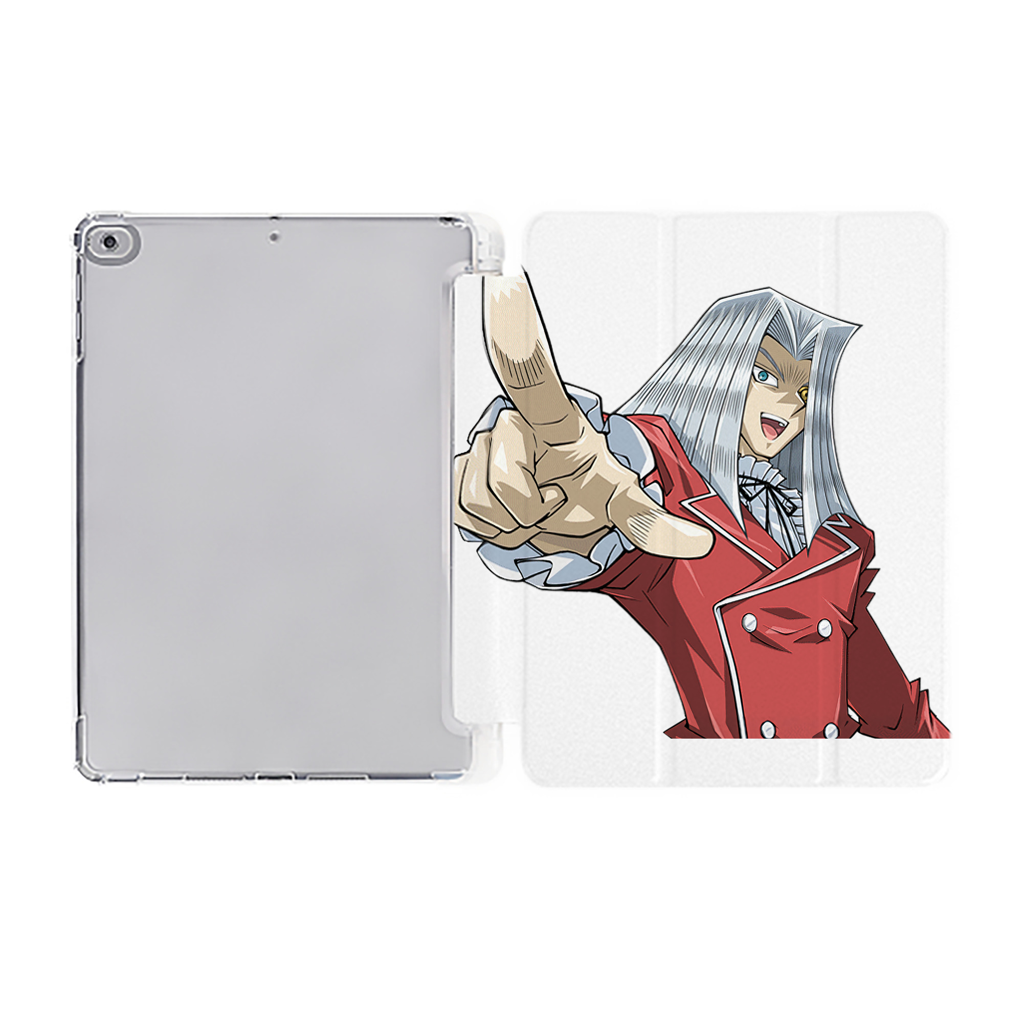 （画像用） 遊☆戯☆王 Yu-Gi-Oh! IPad ケース ペン収納付き 三つ折りスタンド PUレザー×シリコン 対応機種9.5/10.5/10.9インチ